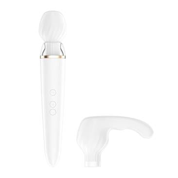 SATISFYER MASAJEADOR DOUBLE WAND-ER CON APP BLANCO