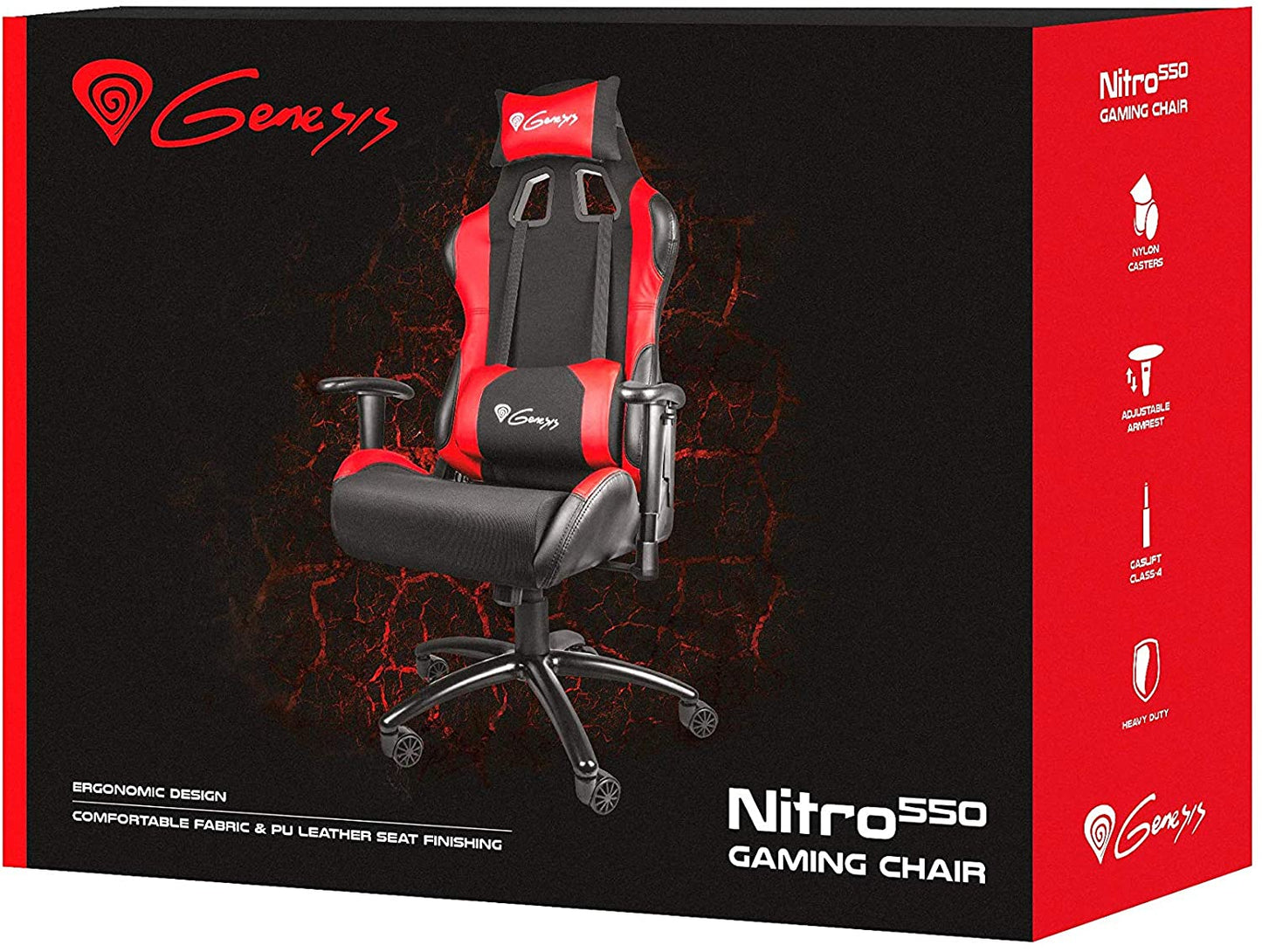 SILLA GAMING GENESIS NITRO 550 NEGRO ROJO