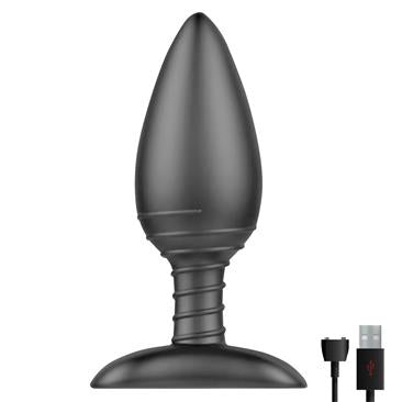 Asher Plug Anal con Control Remoto USB Magnético Negro