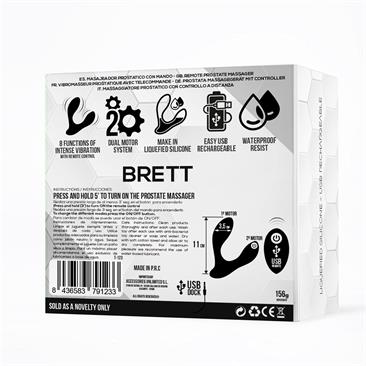 Brett Masajeador Prostático Control Remoto USB Silicona Líquida