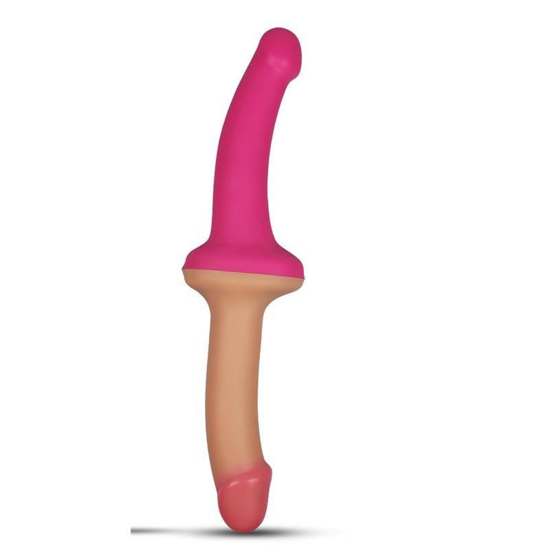 Dildo Doble 12.5 Silicona Líquida Natural y Rosa