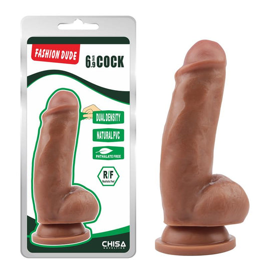 Dildo Dual Density Fashion Dude 17.5 x 4.9 cm Bronceado