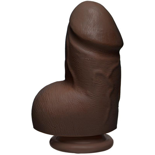 Dildo Dual Density Fat D con Testículos 6 Ultraskyn Chocolate