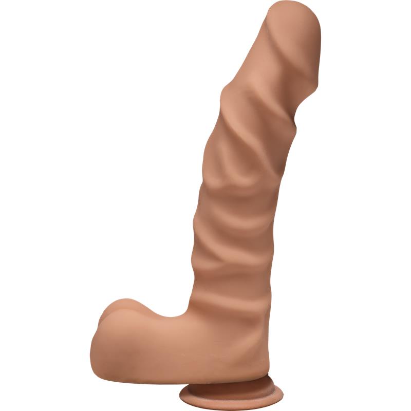 Dildo Dual Density RaginD con Testículos 9 Caramel