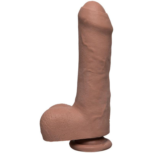 Dildo Dual Density Uncut D con Testículos 7 Ultraskyn Caramel