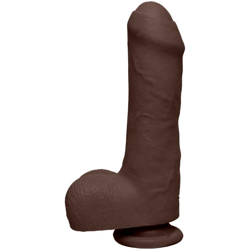 Dildo Dual Density Uncut D con Testículos 7 Ultraskyn Chocolate