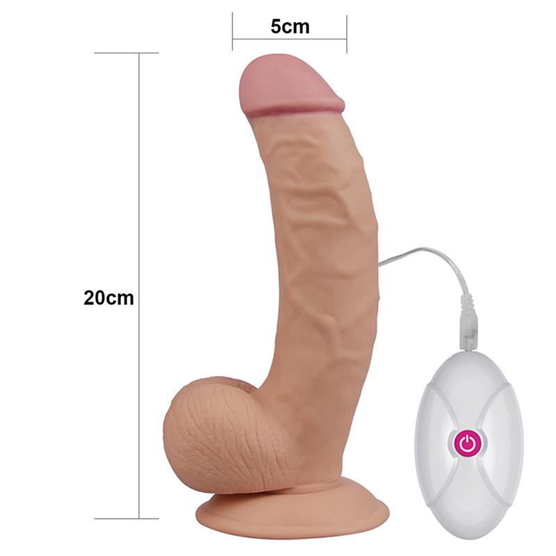 VIBRADOR DILDO THE ULTRA SOFT DUDE CON VIBRACIÓN 7.5" NATURAL