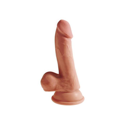 Dildo Triple Densidad con Testículos 6.5 Caramelo