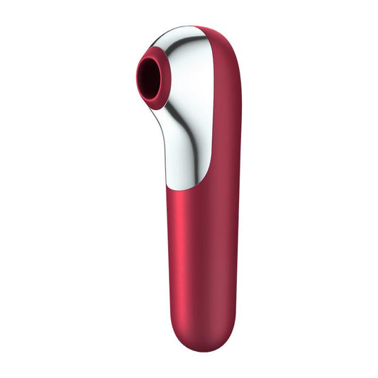 Dual Love Vibrador y Succionador de Aire Pulsado Rojo