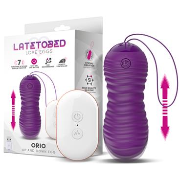 LATETOBED ORIO HUEVO VIBRADOR Y MOVIMIENTO TELESCÓPICO UP AND DOWN CONTROL REMOTO PÚRPURA