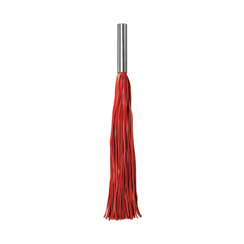 Shots Ouch! Whips and Paddles Flogger con Mango de Metal Rojo